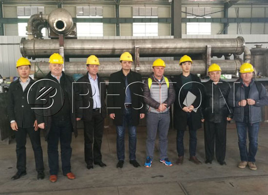 Romania Costumers Came to Visit Beston Continuous Plastic to Oil Machine